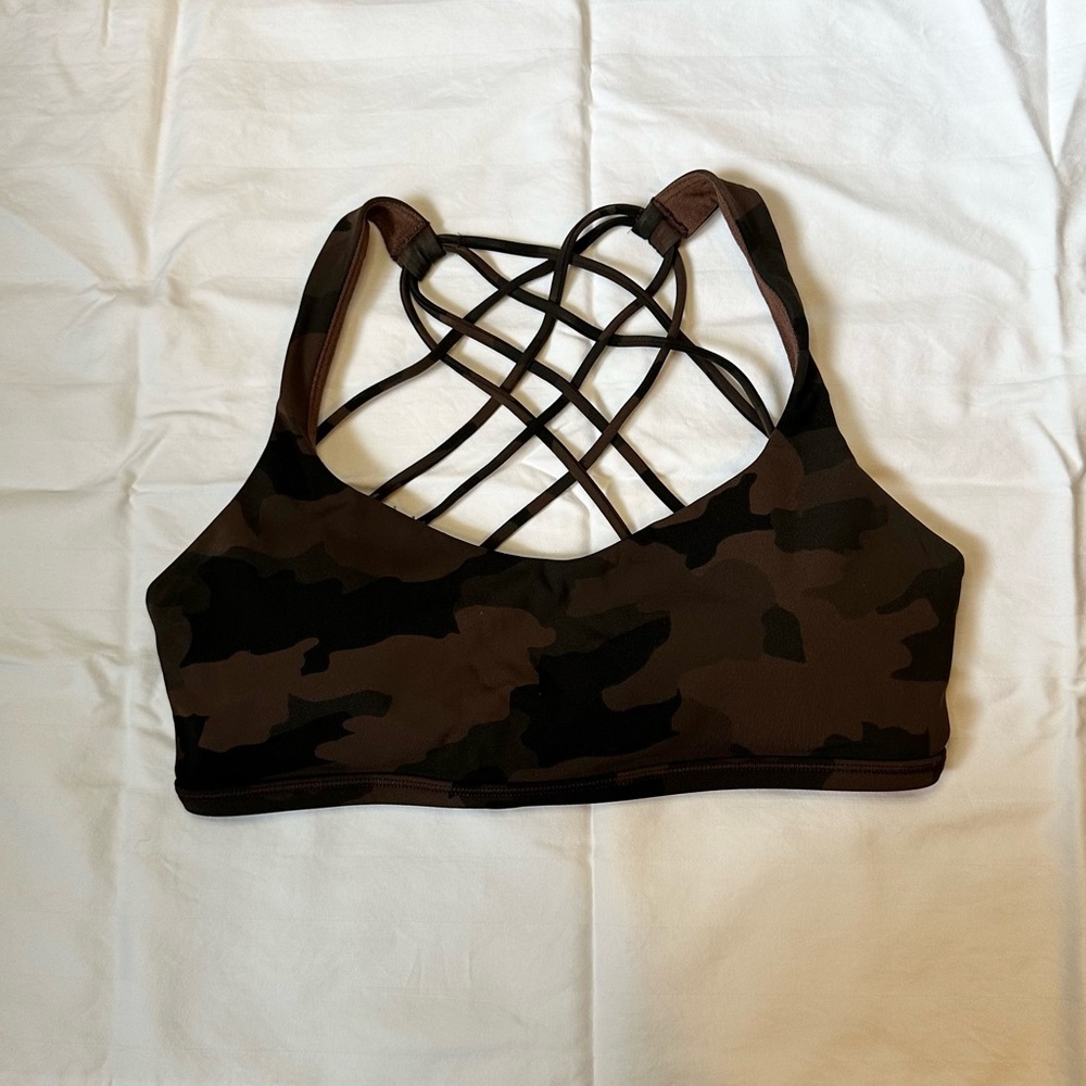 Lululemon Brown Camo Free to Be Bra